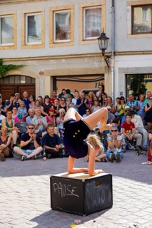 Actors, artists, clowns, fire artists and music bands transformed the city centre into a large