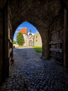 Querfurt Castle is located in the town of Querfurt in Saalekreis, Saxony-Anhalt. The hilltop castle