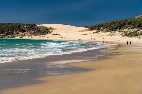 The beach and the dune of Bolonia, Tarifa, Costa de la Luz, Andalusia, Spain, Europe