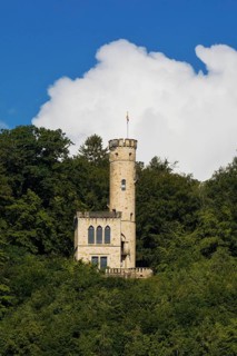 The round tower on the Tillyschanze, Reinhardswald, Hann. Münden or Hannoversch Münden, Lower