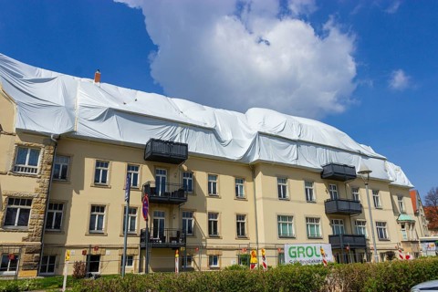 An apartment building in Bannewitz has a massive wood tick infestation despite renovation. The pest