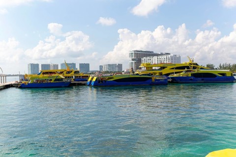 Boats Ultramar ferry terminal, Puerto Juarez, Cancun, Quintana Roo, Yucatan Peninsula, Mexico,