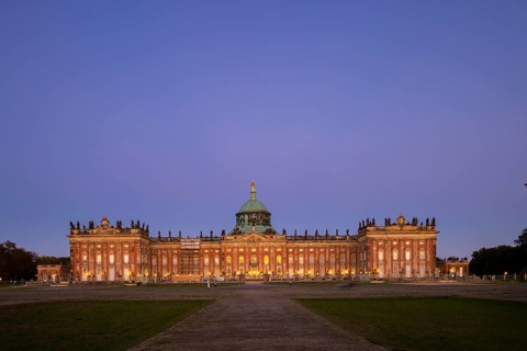 Park Sanssouci is part of the Potsdam palace park ensemble. The New Palace is a palace on the west