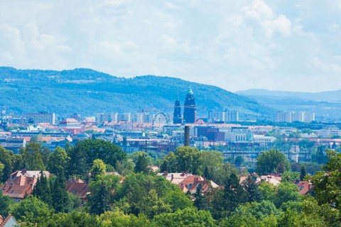 View of Dresden in the Elbe Valley from the Bismarck Tower Dresden Cossebaude