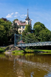Grimma, Suspension Bridge and Gattersburg Castle
