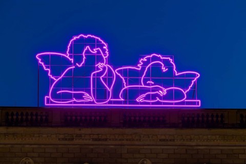Since the reopening of the Old Masters Picture Gallery, Raphael's angels have been shining in neon