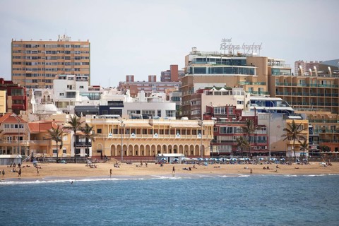 Playa de las Canteras beach, Las Palmas, Las Palmas province, Gran Canaria, Canary Islands, Spain,