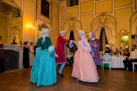 Masquerade ball at Rammenau Baroque Palace, Rammenau Palace in Rammenau near Bischofswerda in the