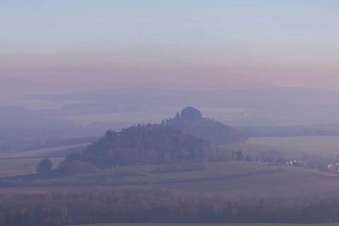 Schrammsteine in Saxon Switzerland, view to the Kaiserkrone and the Zirkelstein