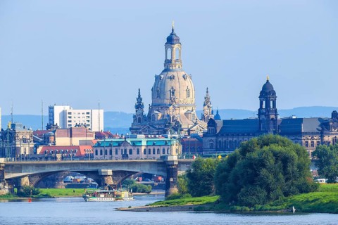 Dresden Silhouette View of Dresden Old Town from Ballhaus Watzke