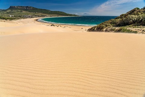 The beach and the dune of Bolonia, Tarifa, Costa de la Luz, Andalusia, Spain, Europe