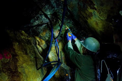 Reiche Zeche mine Students test new methods of ore extraction, by means of injections into the