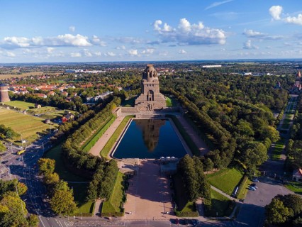 The Monument to the Battle of the Nations in the south-east of Leipzig was erected in memory of the