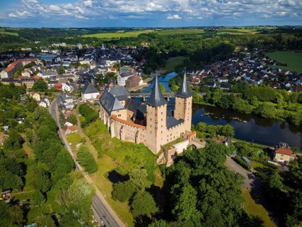 Rochlitz Castle is located in the west of the town of Rochlitz above the Zwickauer Mulde river in