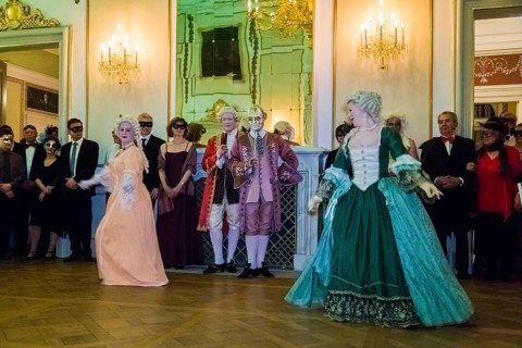 Masquerade ball at Rammenau Baroque Palace, Rammenau Palace in Rammenau near Bischofswerda in the