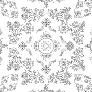 Hand drawn seamless floral pattern on a white background, vector textile template