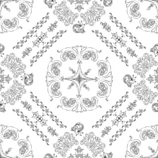 Hand drawn seamless floral pattern on a white background, vector textile template