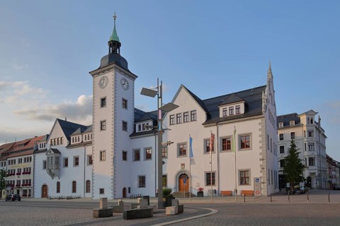Town Hall built 1410 at Obermarkt, Freiberg, Saxony, Germany, Europe