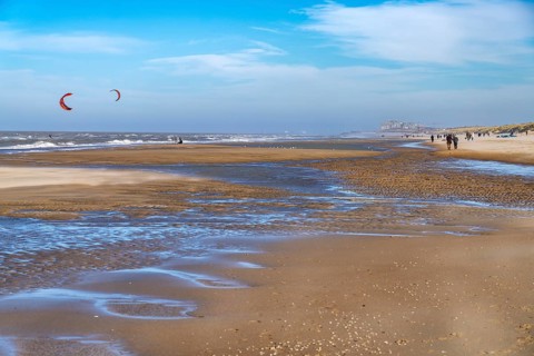 On the beach of De Haan, Belgium, Europe