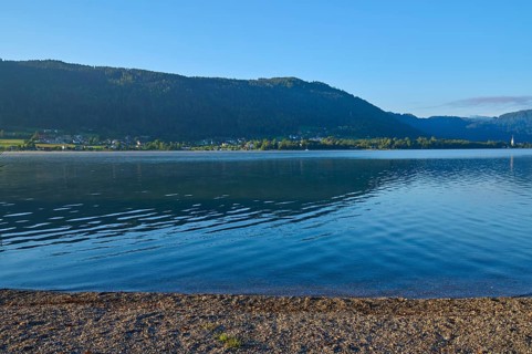 Lakeside, Morning, Summer, Steindorf am Lake Ossiach, Lake Ossiach, Carinthia, Austria, Europe