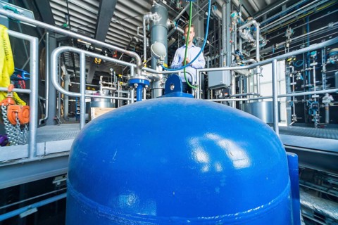 Pilot plant for fuel production. Here, carbon neutral fuel is produced from carbon dioxide and