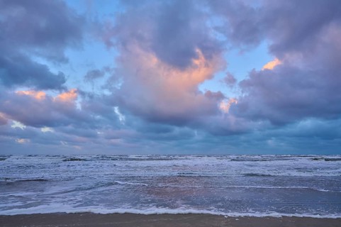 Beach, Sea, Clouds, Dawn, Sunrise, Zandvoort, North Sea, North Holland, Netherlands