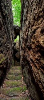 (Copyright Â© Sylvio Dittrich +49 1772156417) Cave at the Langhennersdorfer waterfall in Saxon