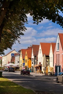 Altkötzschenbroda village green with numerous restaurants and quaint pubs