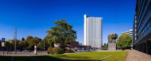 Hotel Mercure and Karl Marx Monument