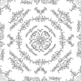 Hand drawn seamless floral pattern on a white background, vector textile template
