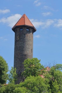 Castle tower of the castle in Auerbach, Vogtland, Saxony, Germany, Europe