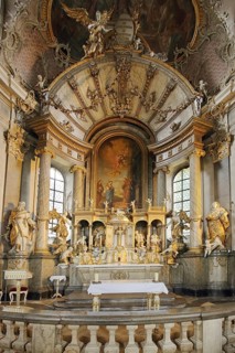 Splendid chancel of the baroque pilgrimage church Mariä Heimsuchung Käppele, built by master