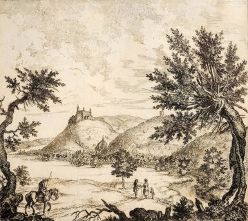View of Kulmbach with the Plassenburg around 1600, Upper Franconia, Bavaria, Germany, Historic,