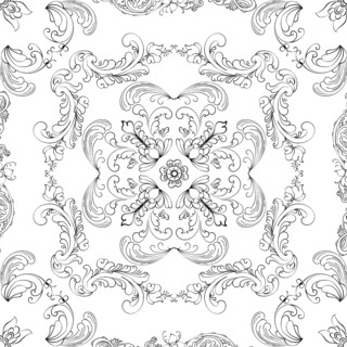 Hand drawn seamless floral pattern on a white background, vector textile template