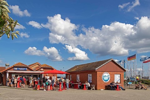 Imbiss am Hafen, Maasholm, Schleswig-Holstein, Germany, Europe
