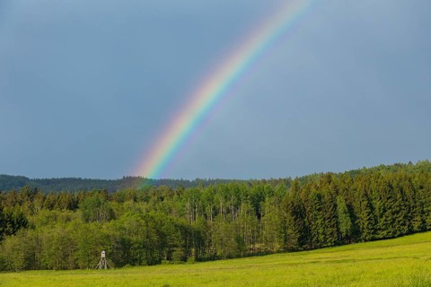 Rainbow near Krasna Lipa in Bohemian Switzerland