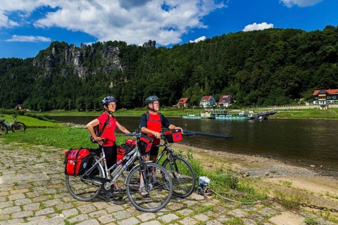 Elbe Cycle Path in Rathen