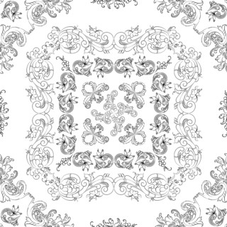 Hand drawn seamless floral pattern on a white background, vector textile template