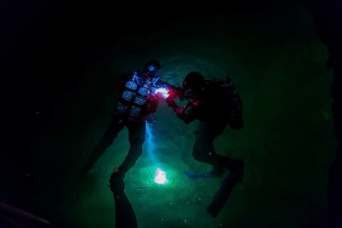 Divers in the Marie Louise Stolln visitor mine