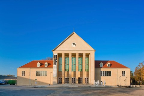 The Hellerau Festival Theatre was built in 1911 in the style of reform architecture in the garden