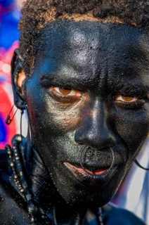 Portrait of black man. Carnival. Mindelo. Cabo Verde. Africa