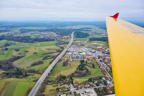 Aerial view of the area around Neumarkt in der Oberpfalz, Bavaria, Germany, Europe