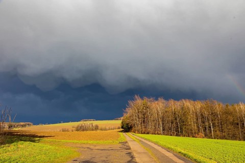 Thunderstorm cell near Oederan in the Ore Mountains