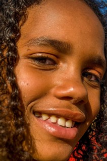 Portrait of little girl. Carnival. Mindelo. Cabo Verde. Africa