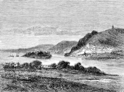 Nonnenwerth Island on the Rhine with Remagen-Rolandseck, Rhine, Germany, Le Rhin, Victor Hugo,