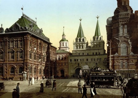 The Gate of Notre Dame d'Iberia, Moscow, Russia, c. 1890, Historic, digitally enhanced reproduction