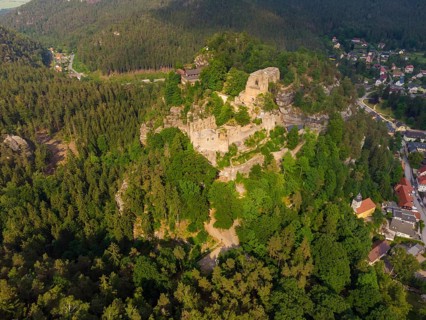 Oybin Castle and Monastery Ruins in the Zittau Mountains