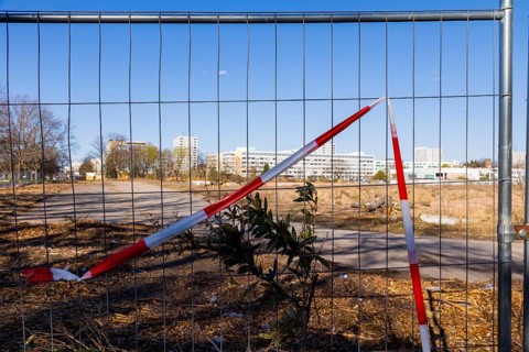 Construction sites of the Lingner area on the former Roboton site. The urban quarter Am Blüherpark