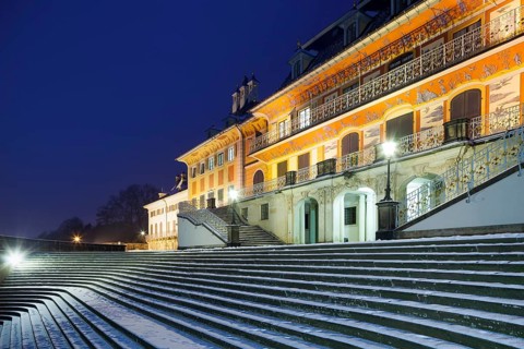 Pillnitz Water Palace in winter