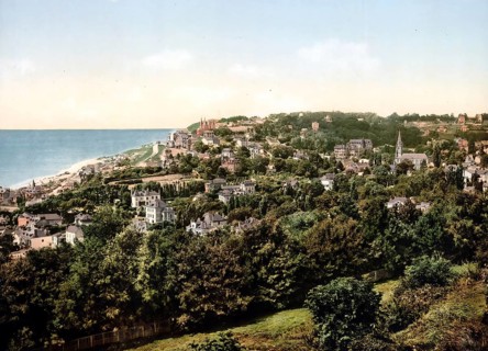 View from Ste.Adresse, Le Havre, France, c. 1890, Historic, digitally enhanced reproduction of a